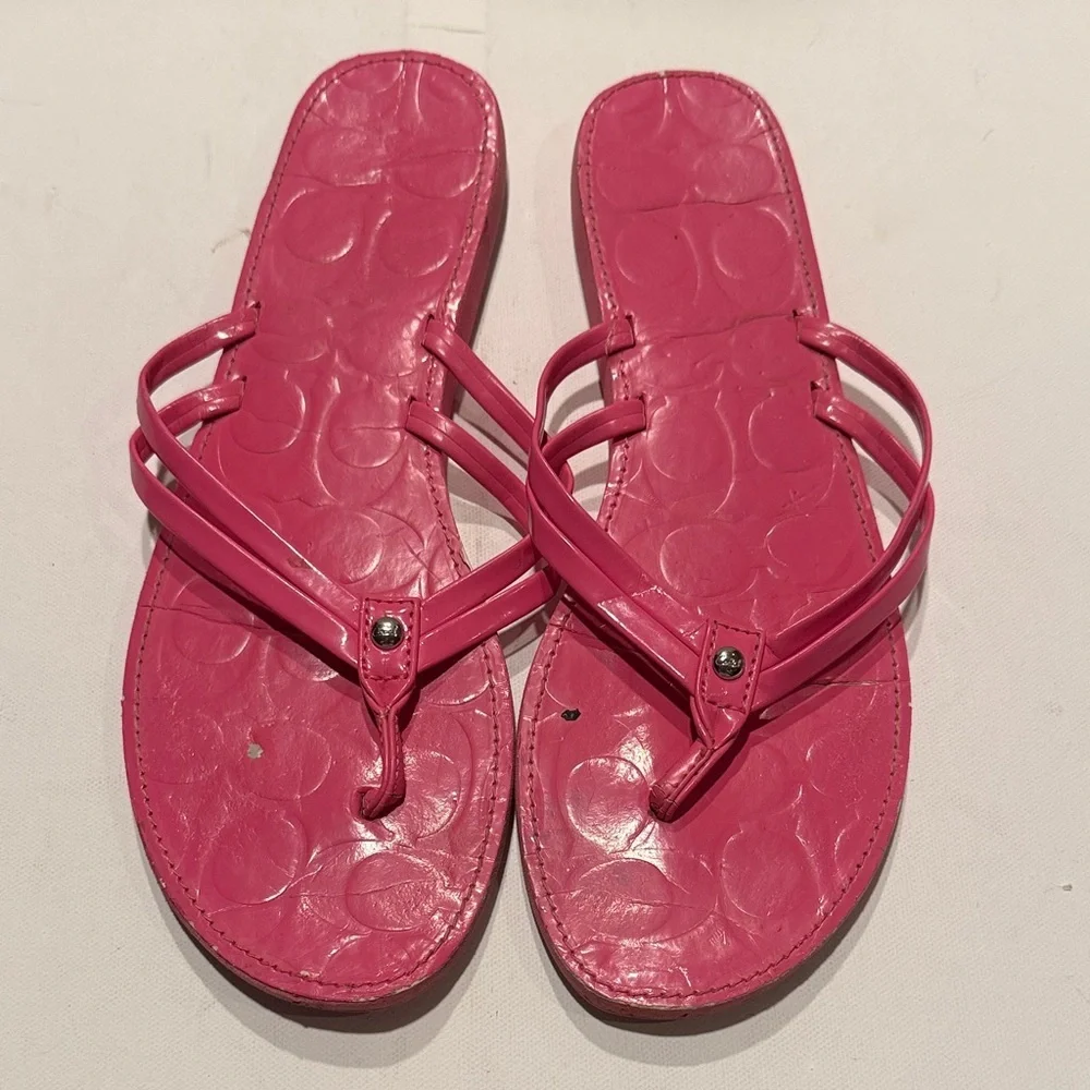 Coach Pink Strappy Sandals